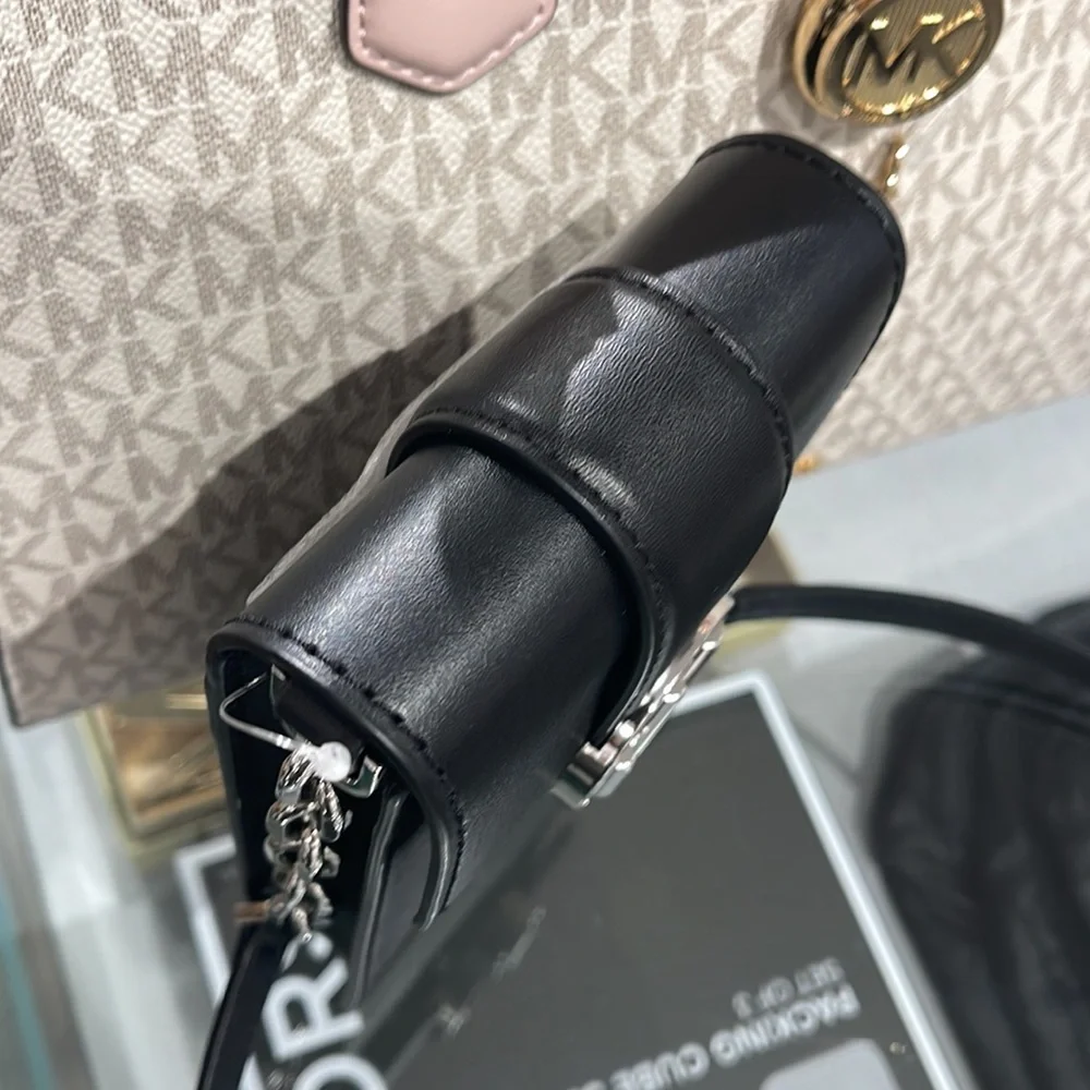 Michael Kors Carmen Small Logo Smartphone Crossbody Bag  Black  NWT